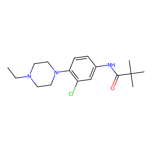 N-[3-chloro-4-(4-ethylpiperazin-1-yl)phenyl]-2,2-dimethylpropanamide structure