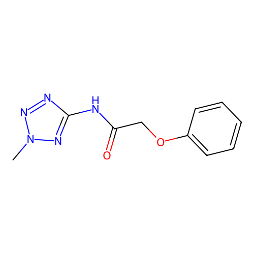 N-(2-methyl-2H-tetrazol-5-yl)-2-phenoxyacetamide structure