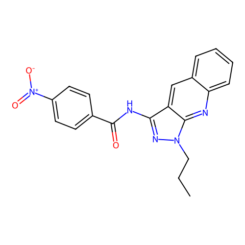 4-nitro-N-(1-propyl-1H-pyrazolo[3,4-b]quinolin-3-yl)benzamide structure