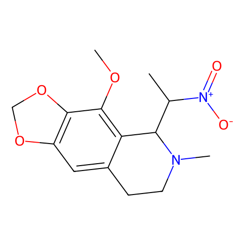 4-methoxy-6-methyl-5-(1-nitroethyl)-5,6,7,8-tetrahydro-[1,3]dioxolo[4,5-g]isoquinoline structure