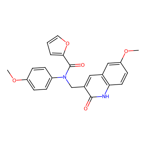 N-((2-hydroxy-6-methoxyquinolin-3-yl)methyl)-N-(4-methoxyphenyl)furan-2-carboxamide structure