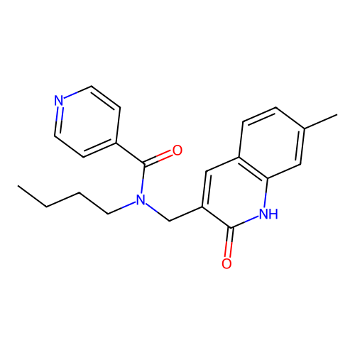 N-butyl-N-((2-hydroxy-7-methylquinolin-3-yl)methyl)isonicotinamide structure
