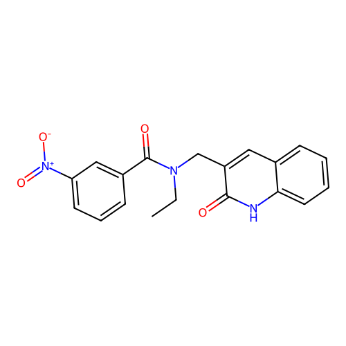 N-ethyl-N-((2-hydroxyquinolin-3-yl)methyl)-3-nitrobenzamide structure