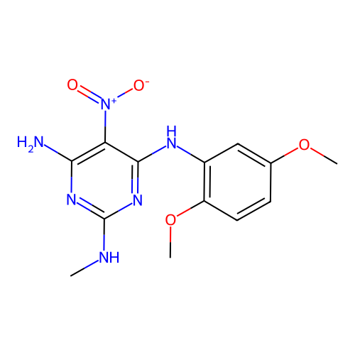 [6-Amino-2-(methylamino)-5-nitropyrimidin-4-yl](2,5-dimethoxyphenyl)amine structure