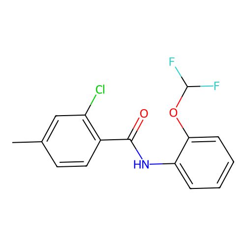 2-chloro-N-[2-(difluoromethoxy)phenyl]-4-methylbenzamide structure
