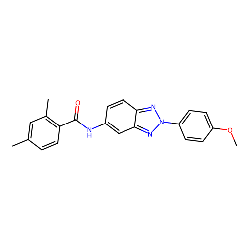 N-[2-(4-methoxyphenyl)-2H-benzotriazol-5-yl]-2,4-dimethylbenzamide structure