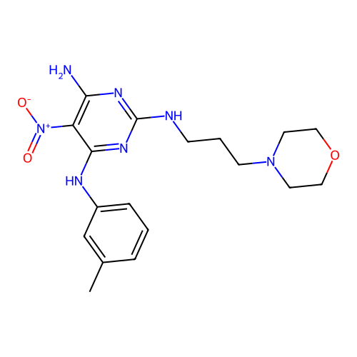 N-(3-Morpholin-4-yl-propyl)-5-nitro-N'-m-tolyl-pyrimidine-2,4,6-triamine structure