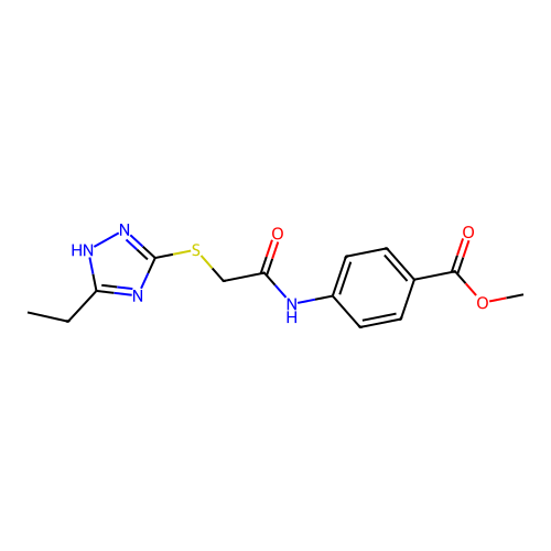 methyl 4-({[(5-ethyl-4H-1,2,4-triazol-3-yl)sulfanyl]acetyl}amino)benzoate structure
