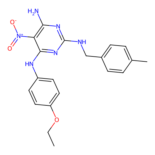 N~4~-(4-ethoxyphenyl)-N~2~-(4-methylbenzyl)-5-nitropyrimidine-2,4,6-triamine structure