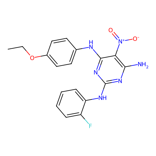 N~4~-(4-ethoxyphenyl)-N~2~-(2-fluorophenyl)-5-nitropyrimidine-2,4,6-triamine structure