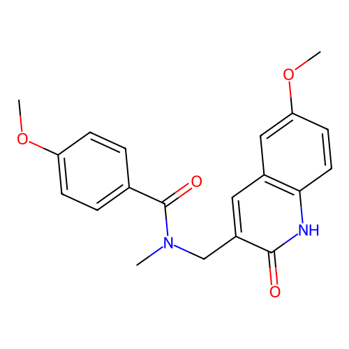 4-methoxy-N-[(6-methoxy-2-oxo-1H-quinolin-3-yl)methyl]-N-methylbenzamide structure