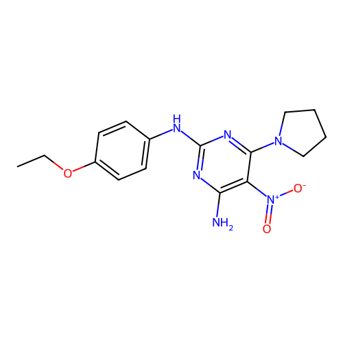 N2-(4-Ethoxyphenyl)-5-nitro-6-(pyrrolidin-1-YL)pyrimidine-2,4-diamine structure