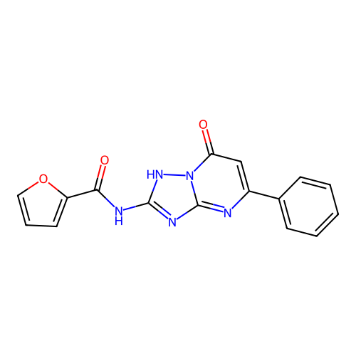 N-{7-Hydroxy-5-phenyl-[1,2,4]triazolo[1,5-A]pyrimidin-2-YL}furan-2-carboxamide structure