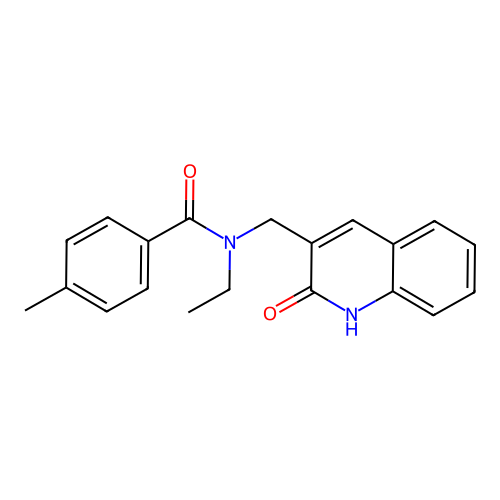 N-ethyl-4-methyl-N-[(2-oxo-1H-quinolin-3-yl)methyl]benzamide structure