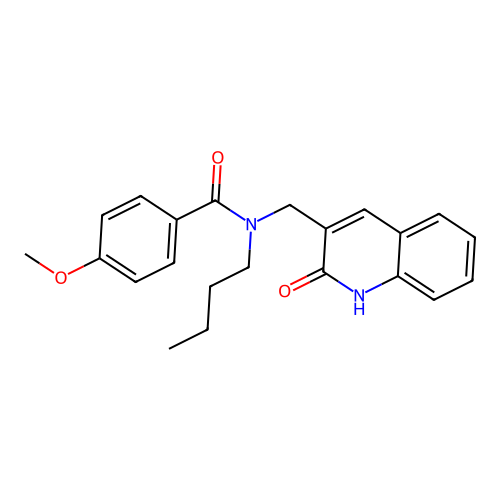 N-butyl-4-methoxy-N-[(2-oxo-1H-quinolin-3-yl)methyl]benzamide structure