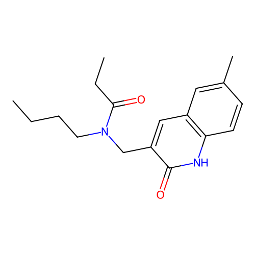 N-butyl-N-[(6-methyl-2-oxo-1,2-dihydroquinolin-3-yl)methyl]propanamide structure