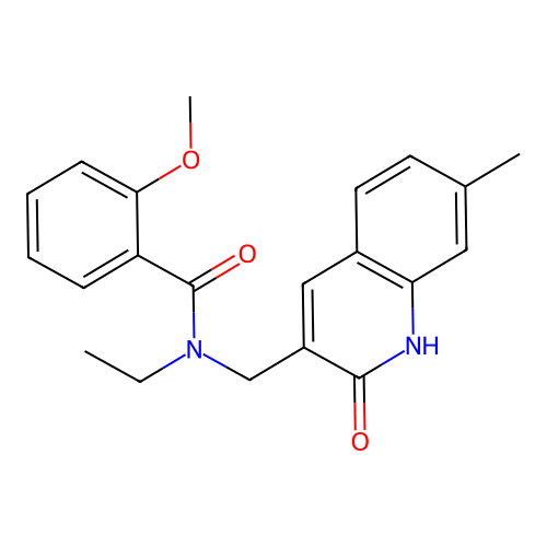 N-ethyl-2-methoxy-N-[(7-methyl-2-oxo-1H-quinolin-3-yl)methyl]benzamide structure