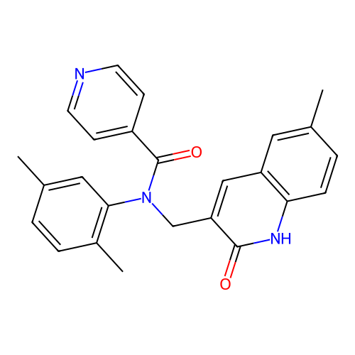 N-(2,5-dimethylphenyl)-N-((2-hydroxy-6-methylquinolin-3-yl)methyl)isonicotinamide structure