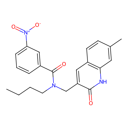N-butyl-N-((2-hydroxy-7-methylquinolin-3-yl)methyl)-3-nitrobenzamide structure