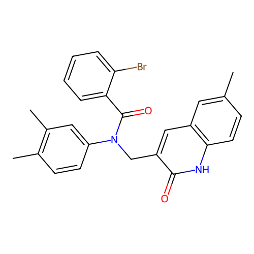 2-bromo-N-(3,4-dimethylphenyl)-N-((2-hydroxy-6-methylquinolin-3-yl)methyl)benzamide structure