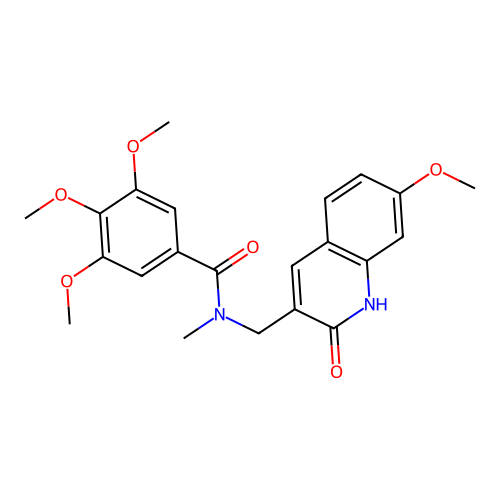 3,4,5-trimethoxy-N-[(7-methoxy-2-oxo-1H-quinolin-3-yl)methyl]-N-methylbenzamide structure