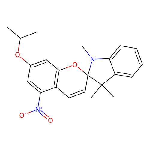 7-Isopropoxy-1',3',3'-trimethyl-5-nitrospiro[chromene-2,2'-indoline] structure
