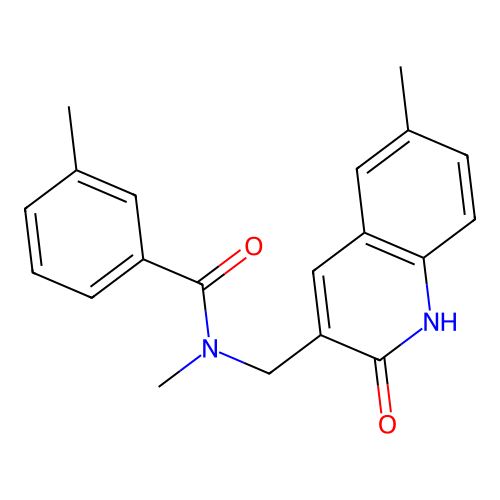 N,3-dimethyl-N-[(6-methyl-2-oxo-1H-quinolin-3-yl)methyl]benzamide structure