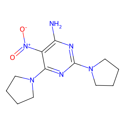 5-Nitro-2,6-di(pyrrolidin-1-yl)pyrimidin-4-amine structure