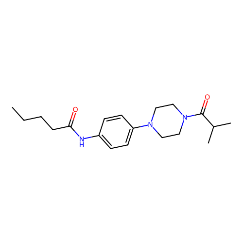 N-{4-[4-(2-methylpropanoyl)piperazin-1-yl]phenyl}pentanamide structure