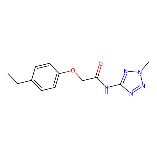 2-(4-ethylphenoxy)-N-(2-methyl-2H-tetrazol-5-yl)acetamide structure