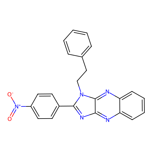 2-(4-nitrophenyl)-1-(2-phenylethyl)-1H-imidazo[4,5-b]quinoxaline structure