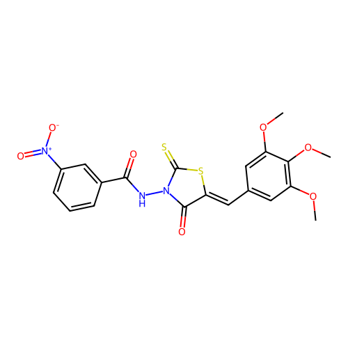 (Z)-3-nitro-N-(4-oxo-2-thioxo-5-(3,4,5-trimethoxybenzylidene)thiazolidin-3-yl)benzamide structure