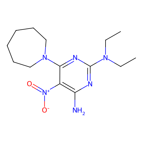 6-(Azepan-1-YL)-N2,N2-diethyl-5-nitropyrimidine-2,4-diamine structure