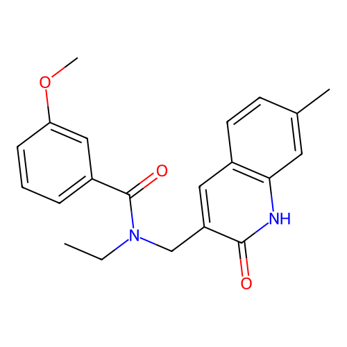 N-ethyl-3-methoxy-N-[(7-methyl-2-oxo-1H-quinolin-3-yl)methyl]benzamide structure