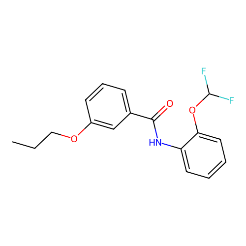N-[2-(difluoromethoxy)phenyl]-3-propoxybenzamide structure