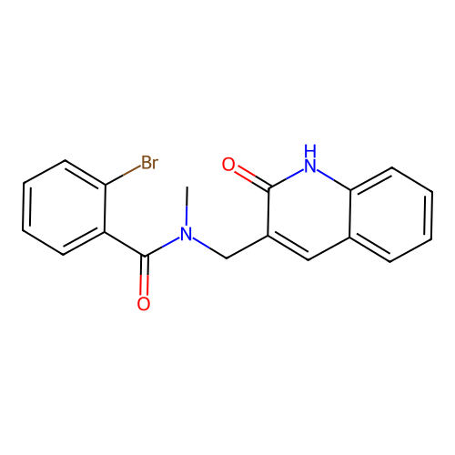 2-bromo-N-methyl-N-[(2-oxo-1H-quinolin-3-yl)methyl]benzamide structure