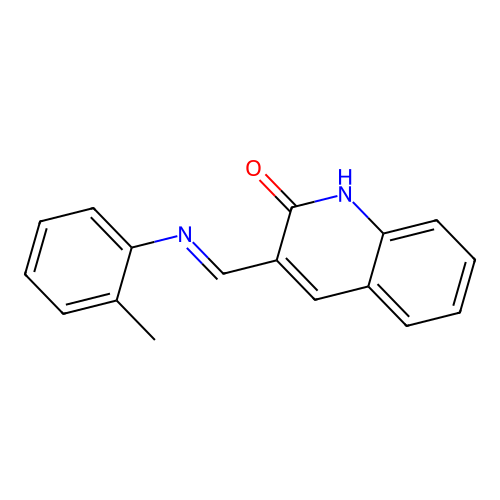 (E)-3-((o-tolylimino)methyl)quinolin-2-ol structure