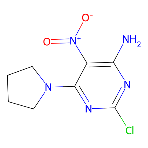 2-Chloro-5-nitro-6-(pyrrolidin-1-yl)pyrimidin-4-amine structure