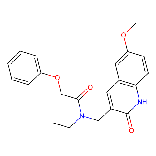 N-ethyl-N-[(6-methoxy-2-oxo-1,2-dihydroquinolin-3-yl)methyl]-2-phenoxyacetamide structure
