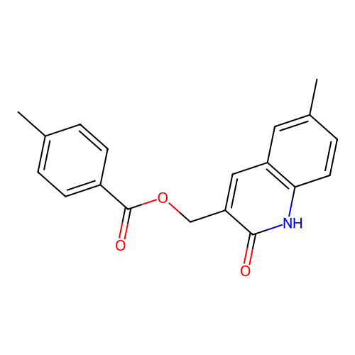 (6-methyl-2-oxo-1H-quinolin-3-yl)methyl 4-methylbenzoate structure