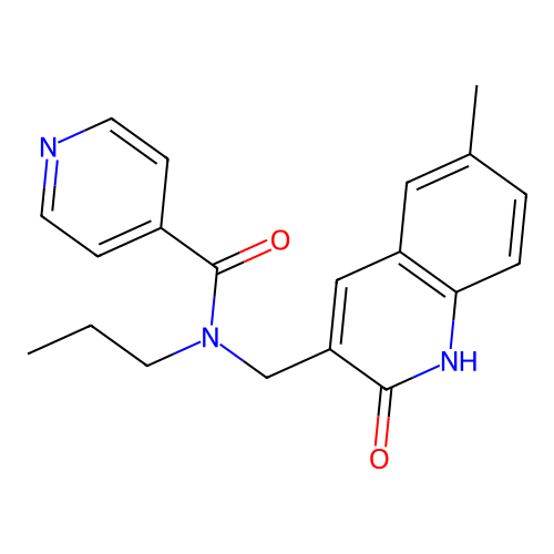 N-[(6-methyl-2-oxo-1H-quinolin-3-yl)methyl]-N-propylpyridine-4-carboxamide structure