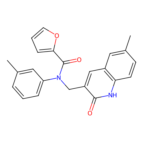 N-((2-hydroxy-6-methylquinolin-3-yl)methyl)-N-(m-tolyl)furan-2-carboxamide structure