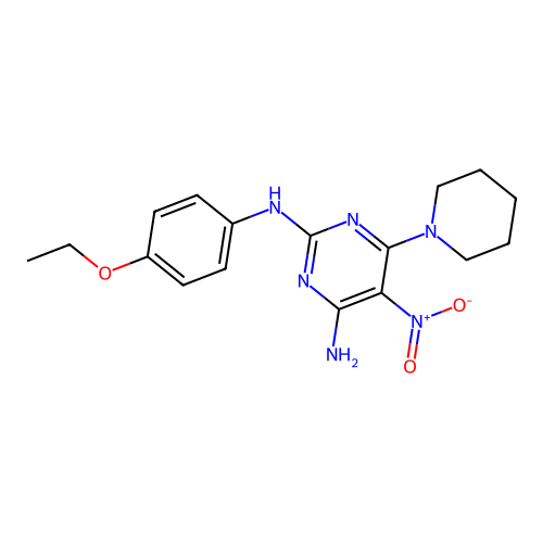 N2-(4-Ethoxyphenyl)-5-nitro-6-(piperidin-1-YL)pyrimidine-2,4-diamine structure