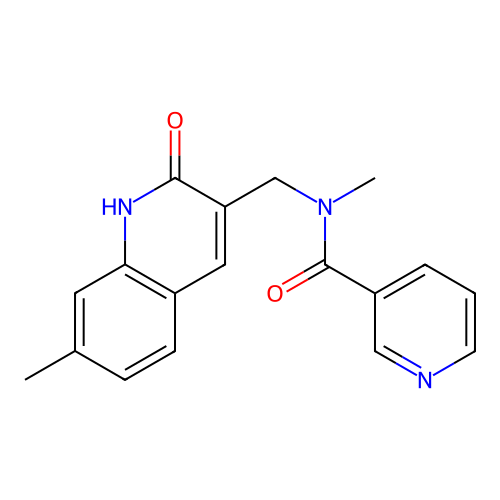 N-((2-hydroxy-7-methylquinolin-3-yl)methyl)-N-methylnicotinamide structure