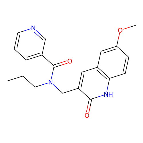 N-((2-hydroxy-6-methoxyquinolin-3-yl)methyl)-N-propylnicotinamide structure