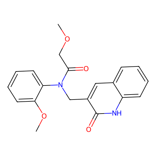 2-methoxy-N-(2-methoxyphenyl)-N-[(2-oxo-1H-quinolin-3-yl)methyl]acetamide structure