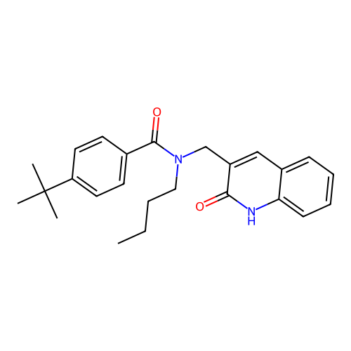 N-butyl-4-tert-butyl-N-[(2-oxo-1H-quinolin-3-yl)methyl]benzamide structure