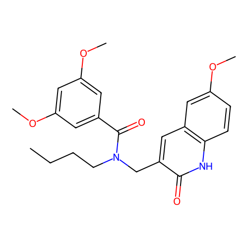 N-butyl-N-((2-hydroxy-6-methoxyquinolin-3-yl)methyl)-3,5-dimethoxybenzamide structure