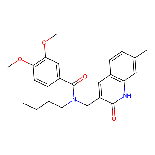 N-butyl-N-((2-hydroxy-7-methylquinolin-3-yl)methyl)-3,4-dimethoxybenzamide structure