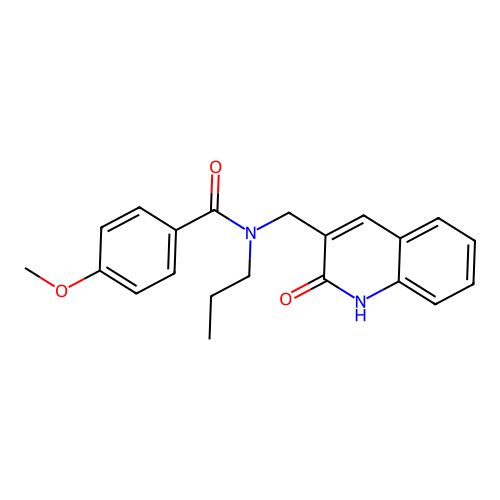N-((2-hydroxyquinolin-3-yl)methyl)-4-methoxy-N-propylbenzamide structure